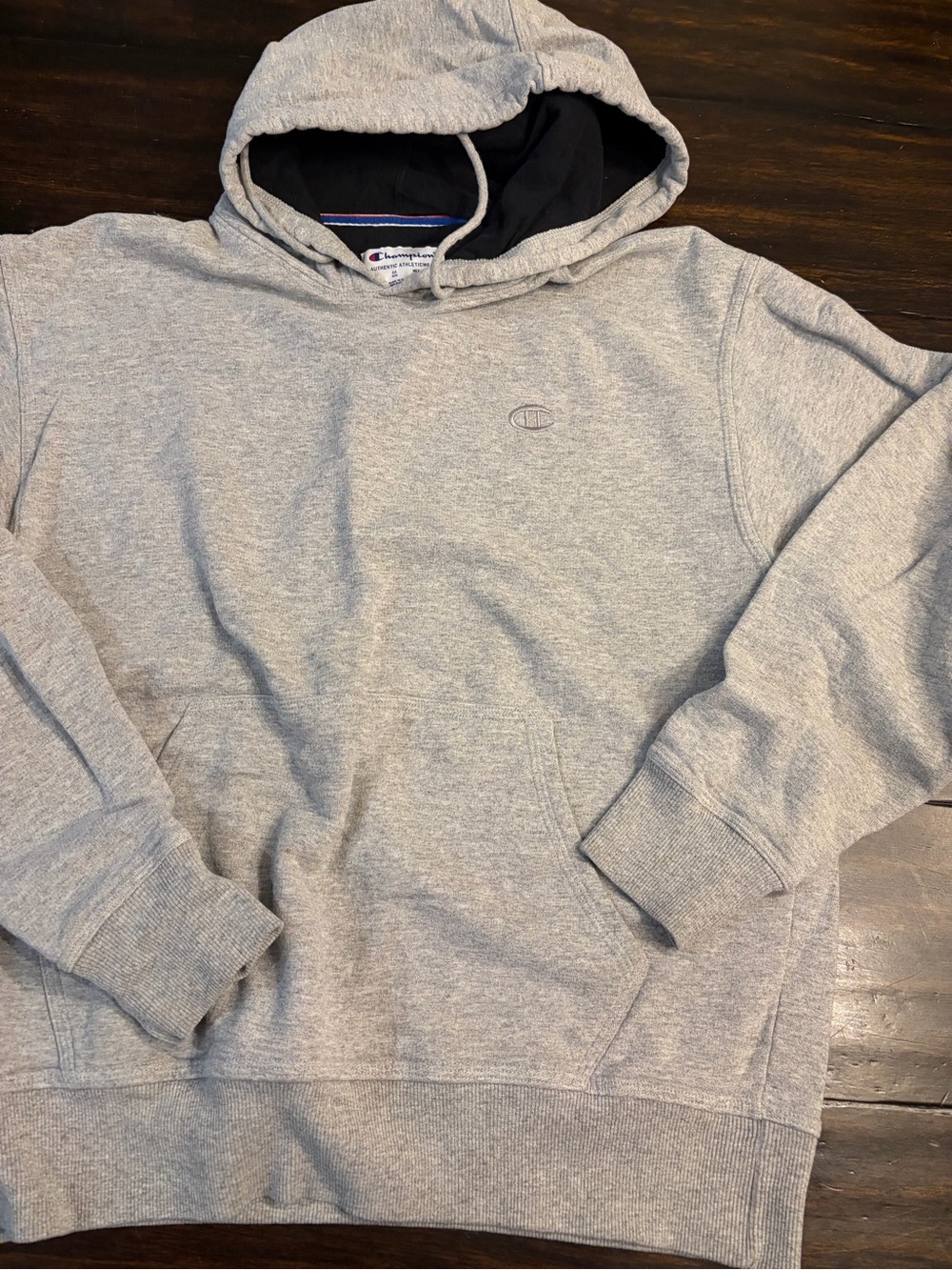 Champion Men’s Gray Hooded Sweatshirt size medium